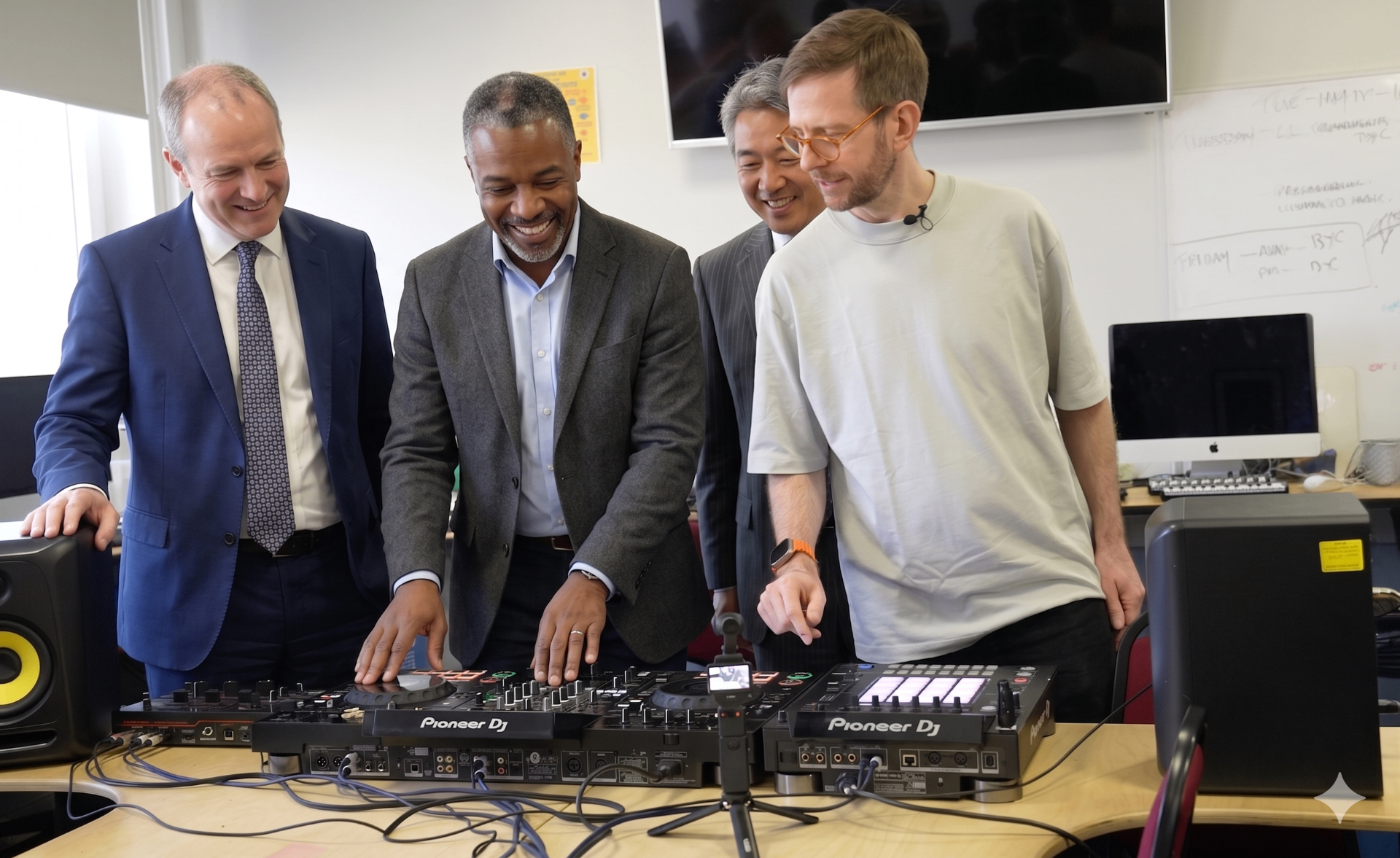Executive team learning to DJ